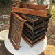 Set of eight old wooden shelves