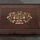 Former Napoleon III jewellery box inlaid brass marquetry, mother-of-pearl