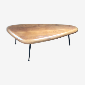 Free-form wooden coffee table