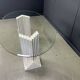 Vintage travertine Carlo Scarpa style dining table, 1970s