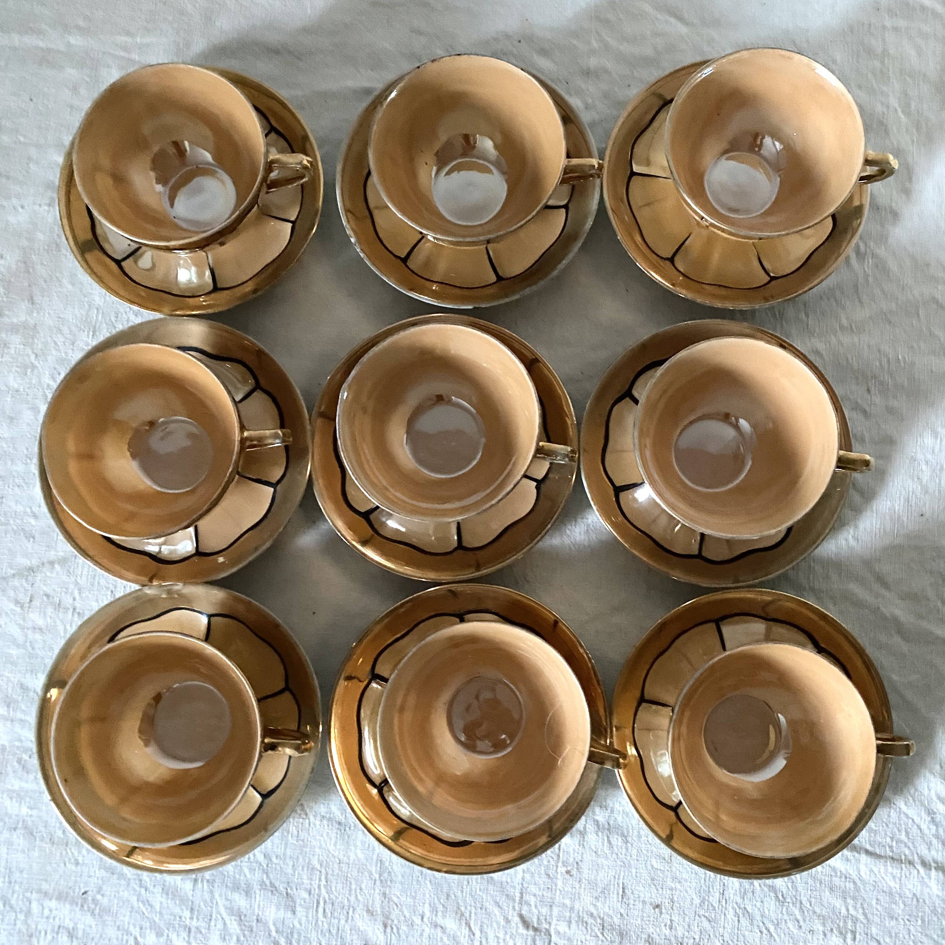 Fine porcelain cups, pearly, Japan
