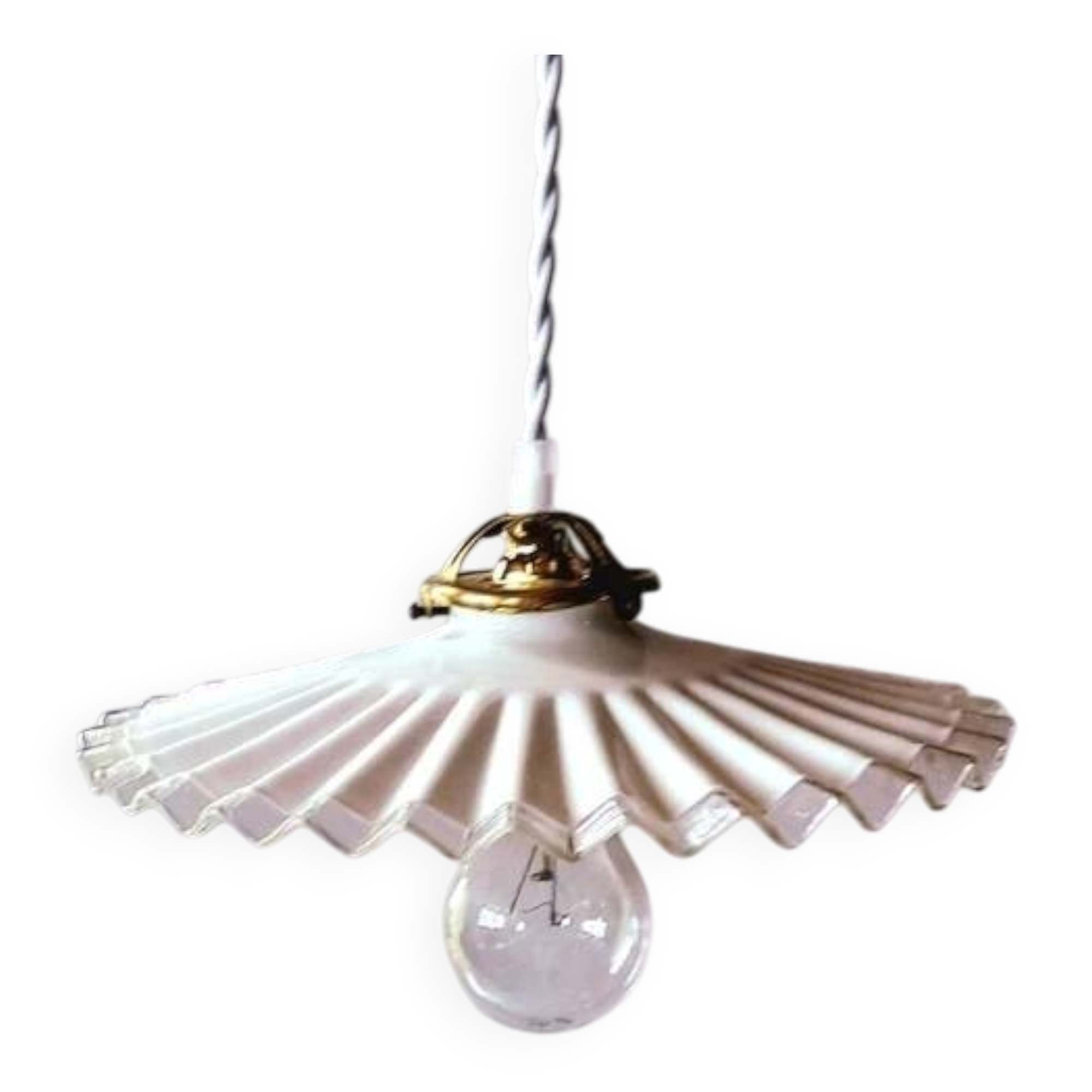 Suspension in pleated opaline 1950