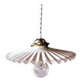 Suspension en opaline plissée 1950