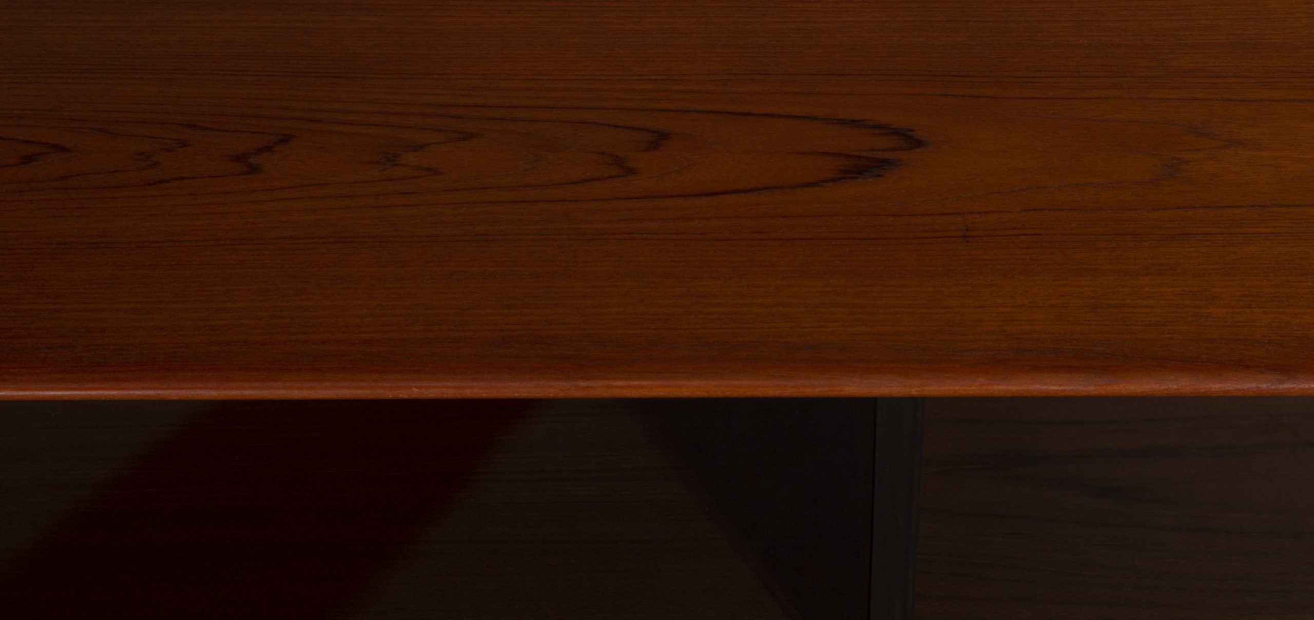 Teak wall cabinet with sliding glass doors