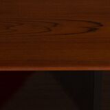 Teak wall cabinet with sliding glass doors