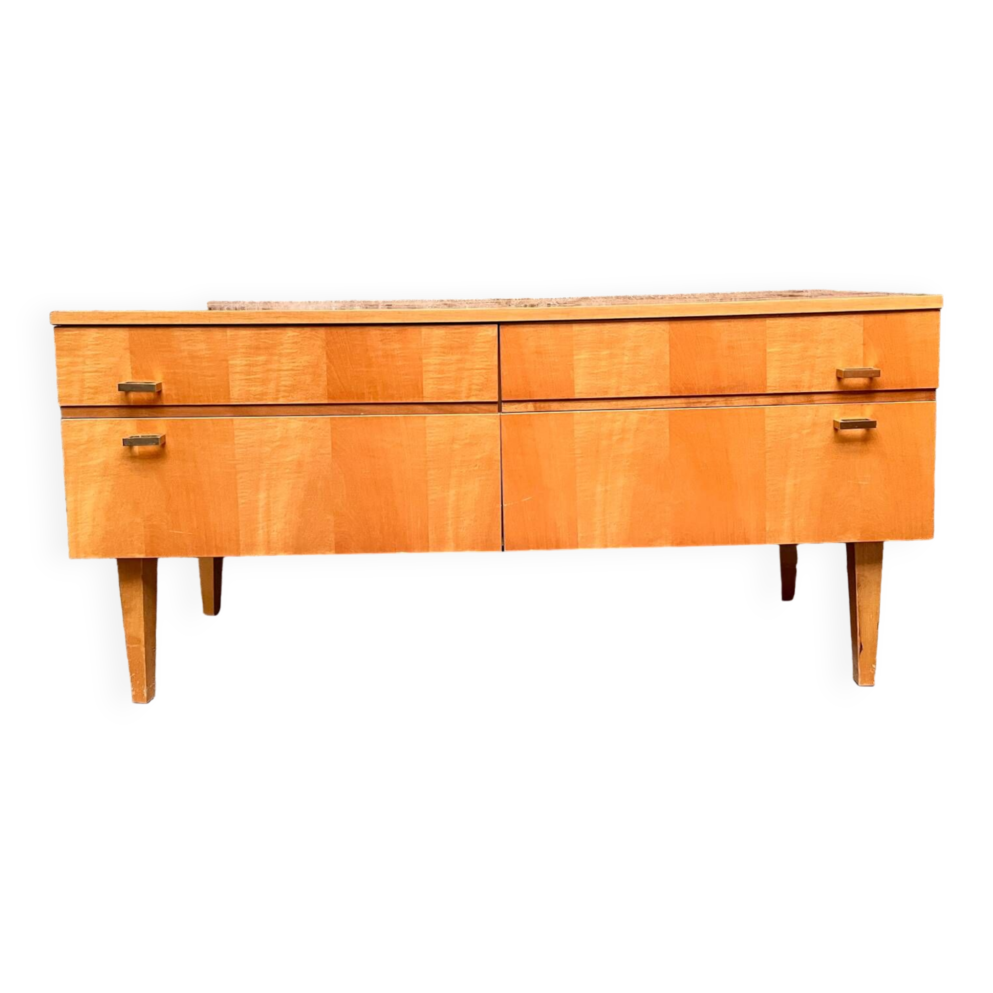 Light wood row TV unit