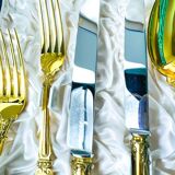 Prestige case for Odiot cutlery, solid silver and gold