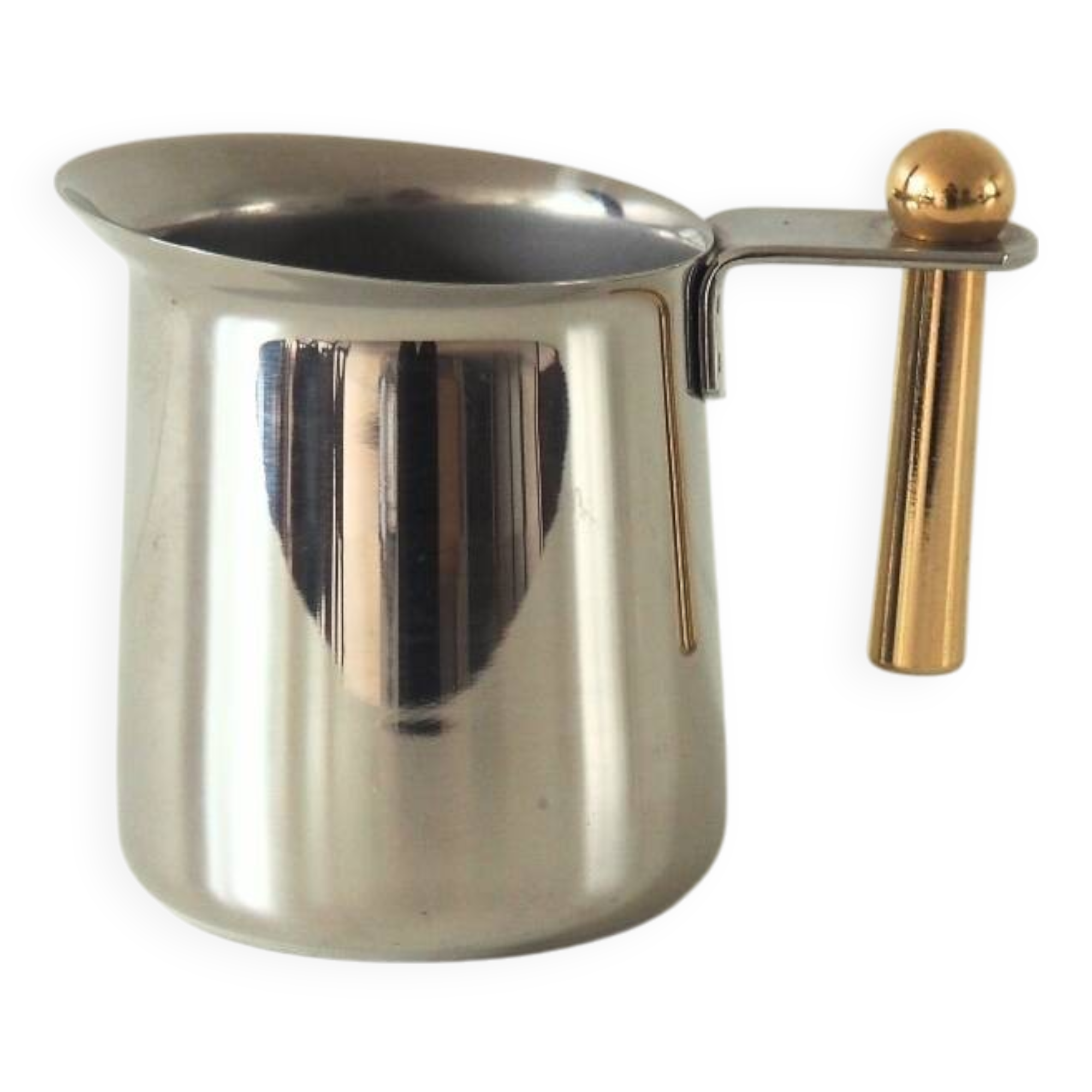 1980S Kitty Oro Guido Bergna Gilded Stainless Steel Creamer