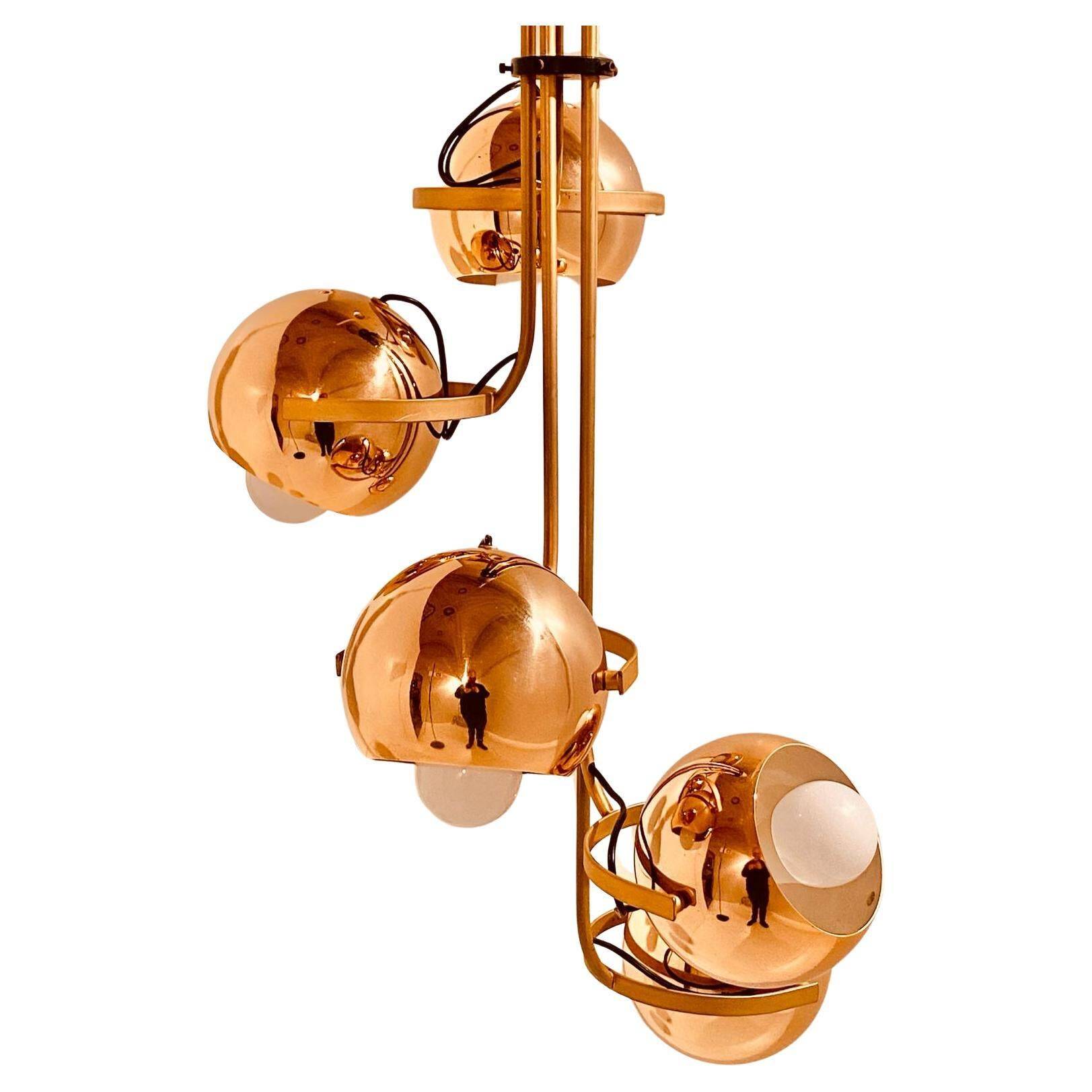 1960s golden Reggiani chandelier