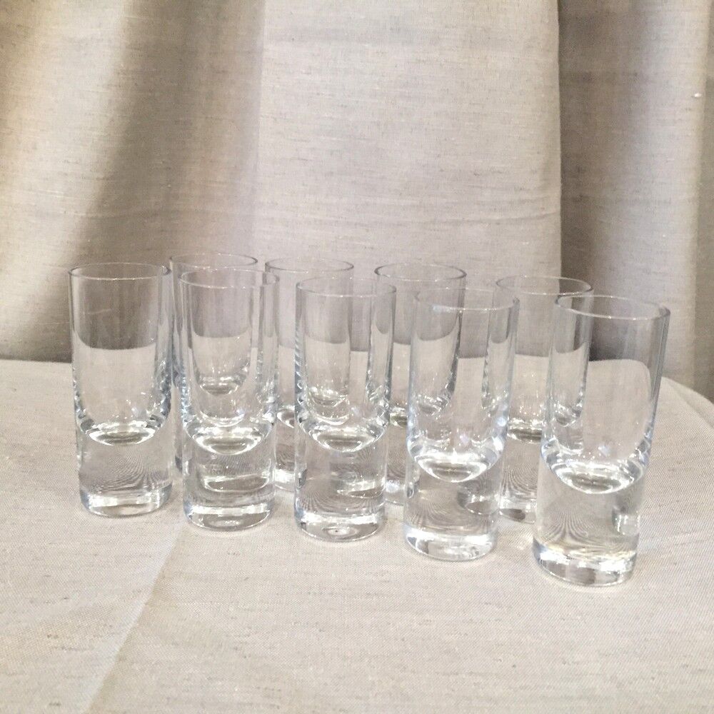 Suite of 9 glass liquor shot glasses
