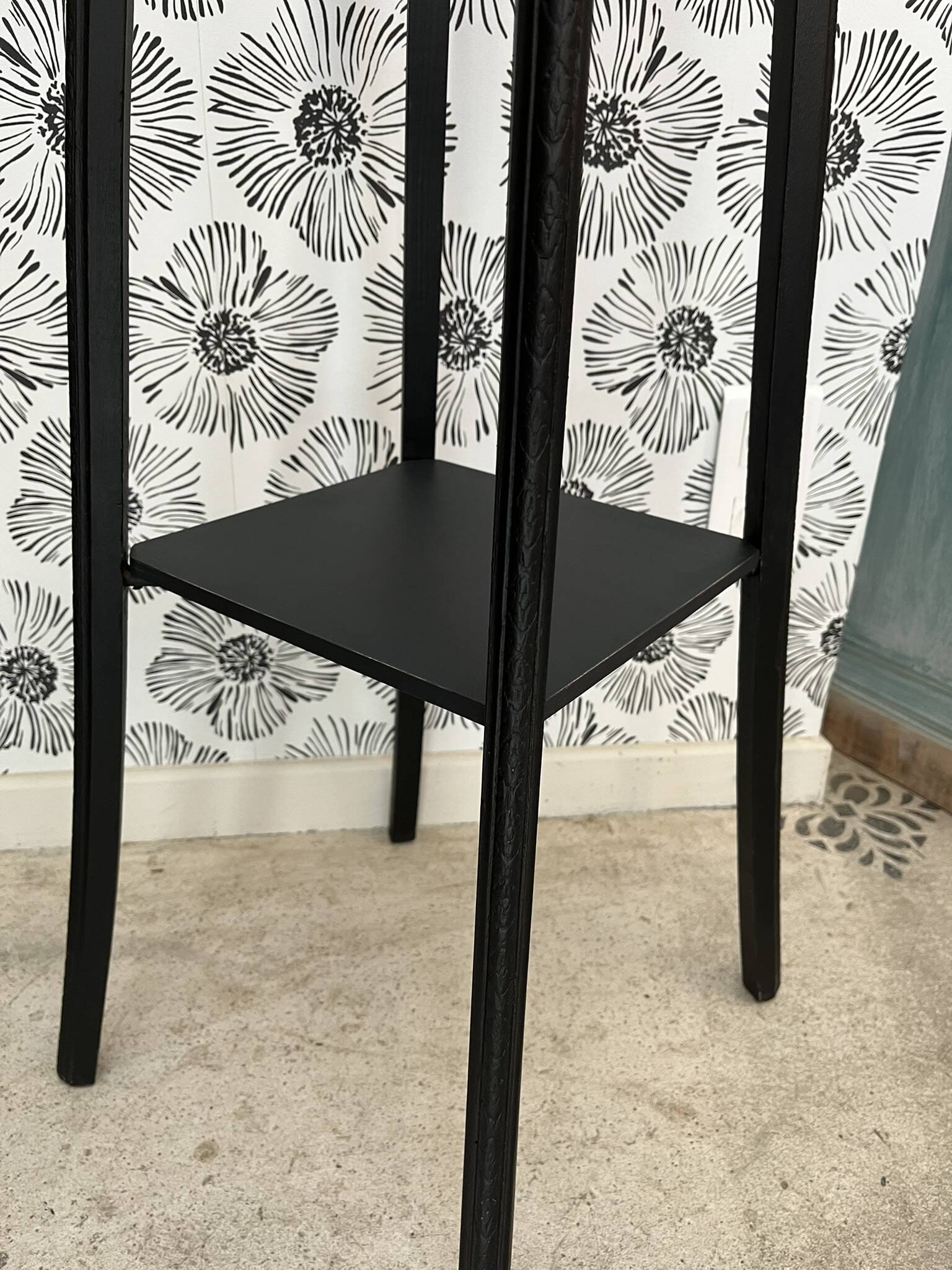 Wood and marble stool