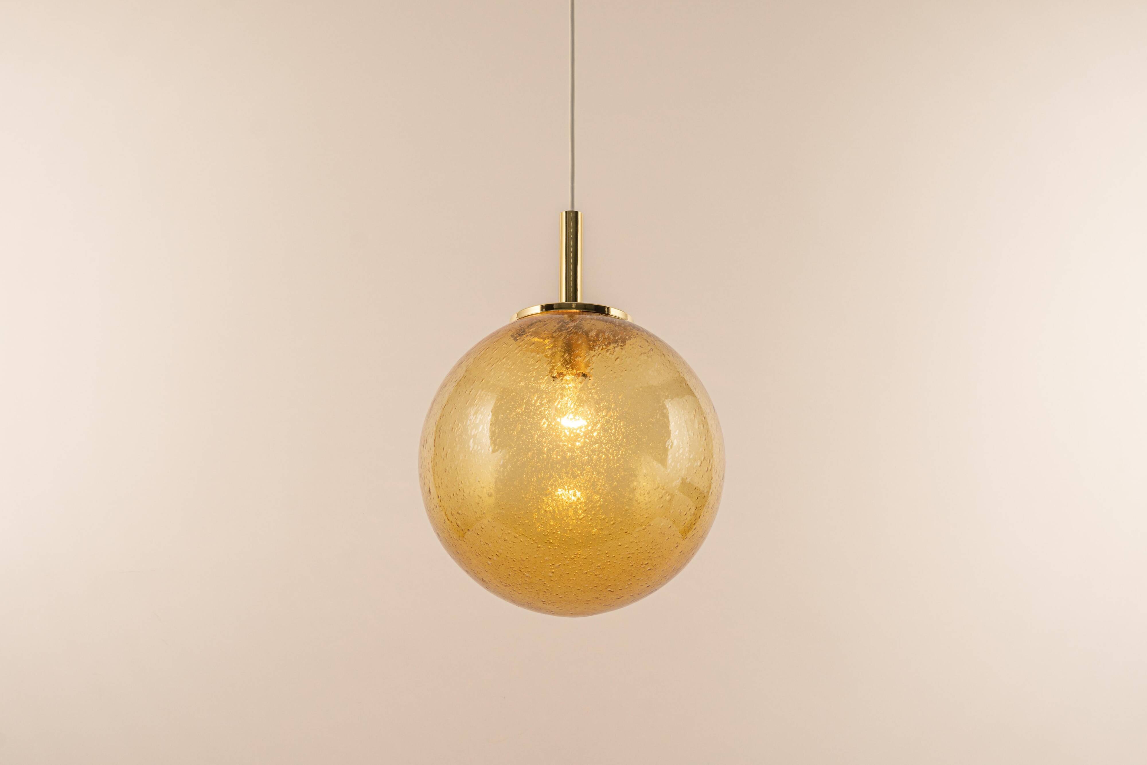 Murano ball pendant light by Doria, Germany, 1970s