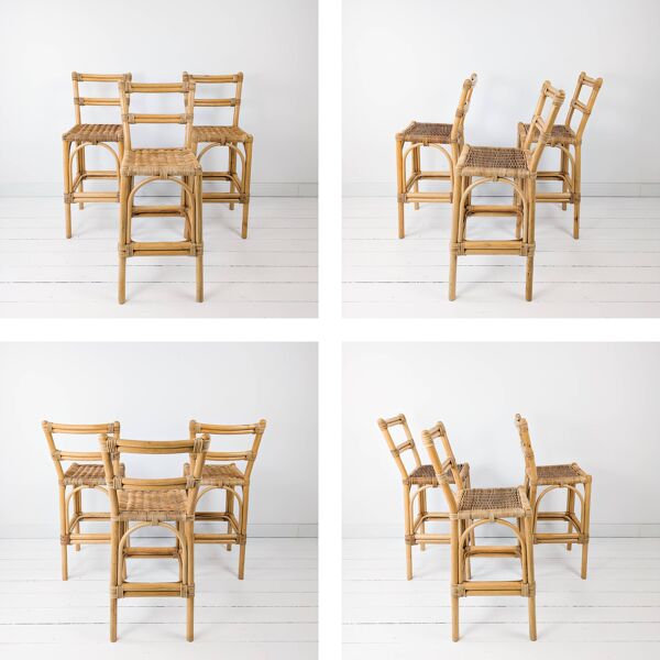 Tabouret de Bar Mid Century Vintage Boho Tabouret de Bar Chaise de Bar Bamb