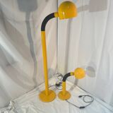 Lampadaire réglable en métal jaune Space Age1970