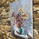 Peinture bouquet fleurs séchées J.Moy