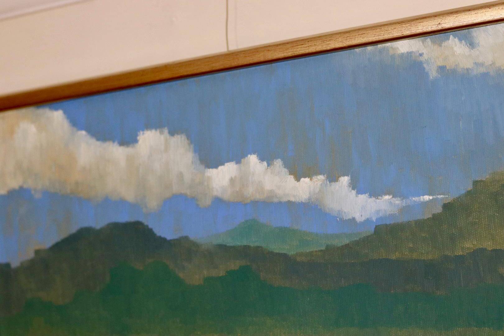 Original Swedish Mid Century Oil on Canvas "Katrineholm"- Vintage & Framed