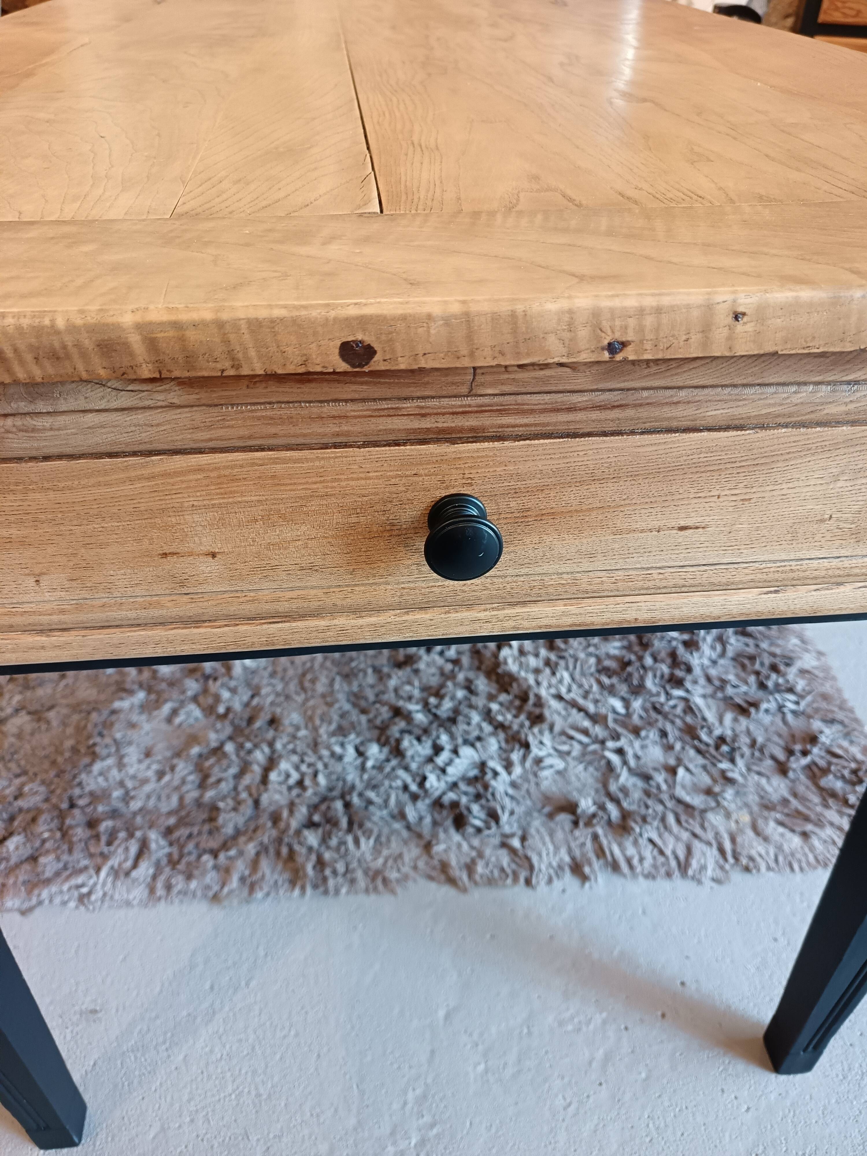 SUPERB RENOVATED FARMHOUSE TABLE 2.50m BLACK/WOOD