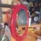 Vintage red round mirror