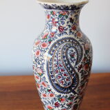 Faience vase from Gien cashmere decoration