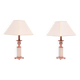 small Classic Greek Pink Marble table lamps 1980s Italy