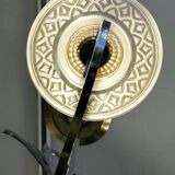 French chandelier, with pink glass shades, Art Deco