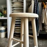 White wooden stool