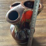 Vintage TriFlore Vase, Vallauris Ceramic, H 16 cm