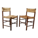 Pair of "Dordogne" chairs by Charlotte Perriand from the 1950s.