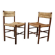 Pair of "Dordogne" chairs by Charlotte Perriand from the 1950s.