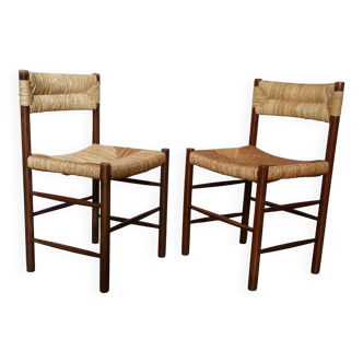 Pair of "Dordogne" chairs by Charlotte Perriand from the 1950s.