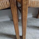 4 straw and wood chairs