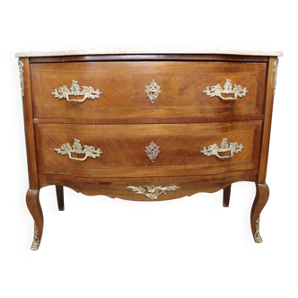Commode sauteuse plateau marbre rose