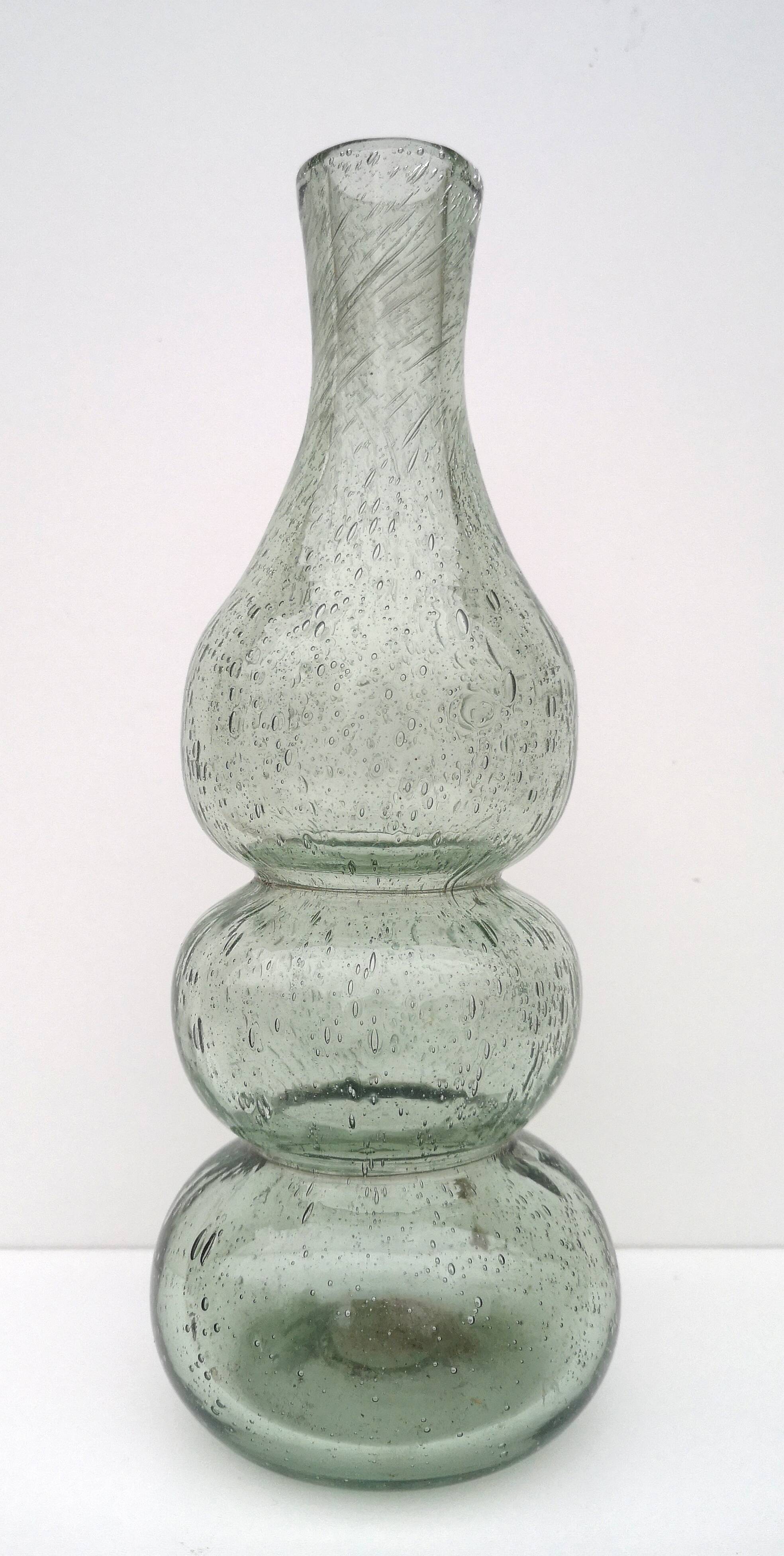 Vase, vintage soliflore in blown glass, bubbled