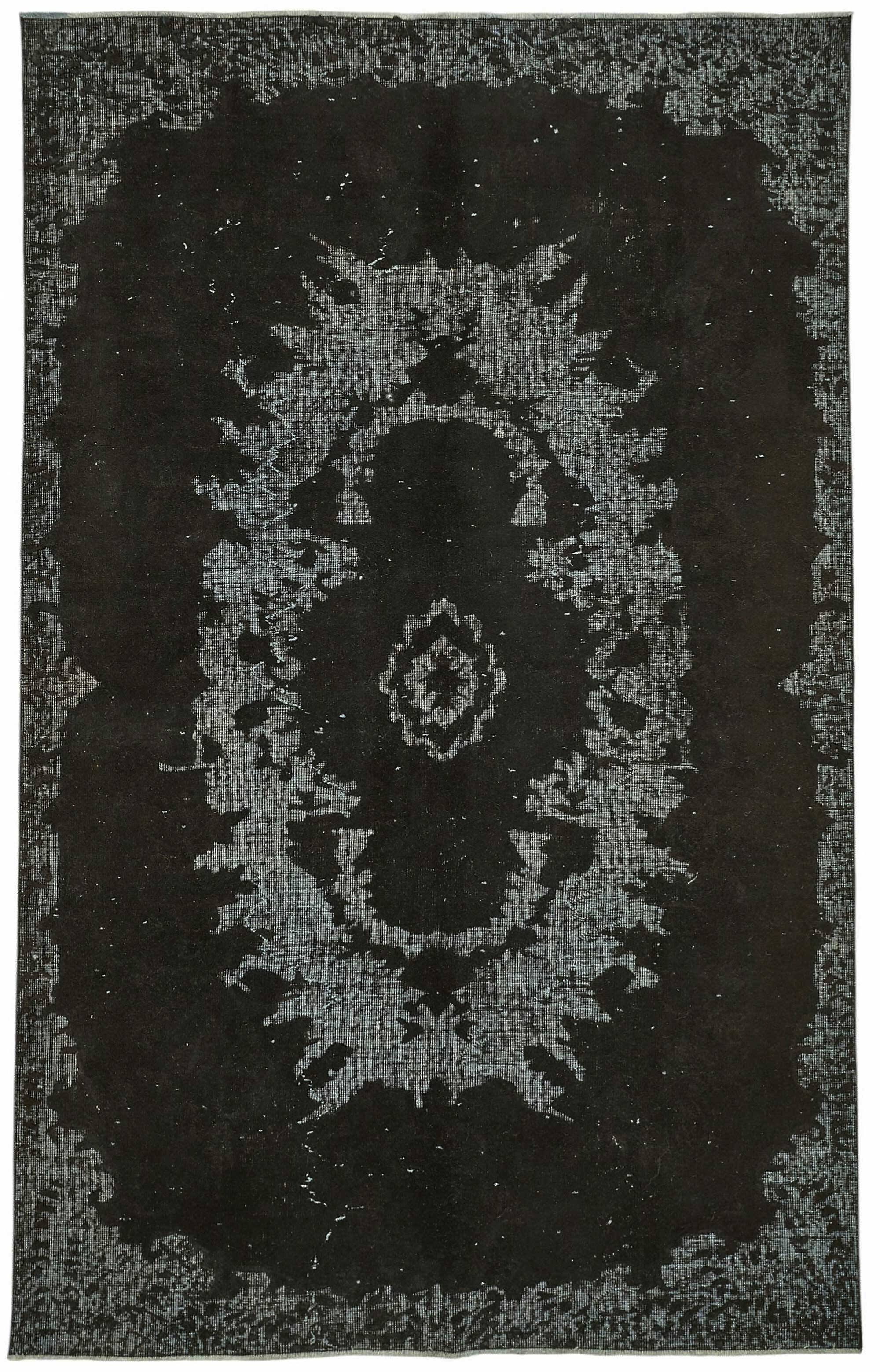 Overdyed Wool Vintage Handmade Carved Rug 169 cm x 288 cm