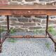 Writing table or wooden desk, Louis XIII style, turned legs, vintage