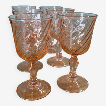 6 verres à liqueur torsadées Rosaline