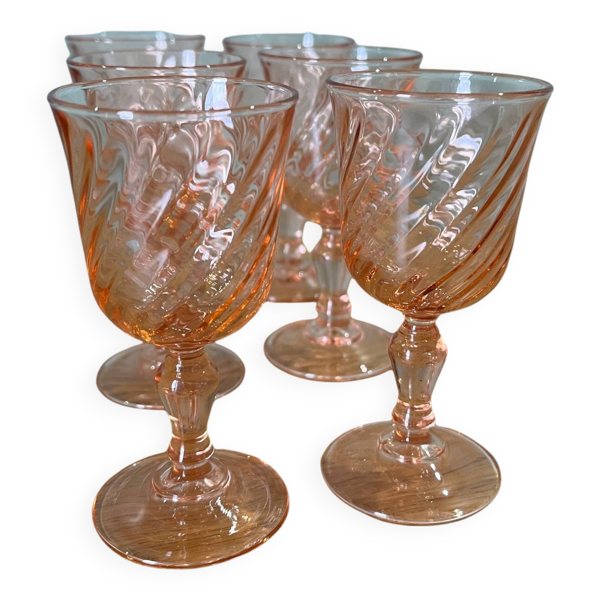 6 verres à liqueur torsadées Rosaline