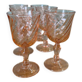 6 verres à liqueur torsadées Rosaline