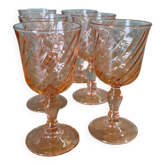 6 verres à liqueur torsadées Rosaline