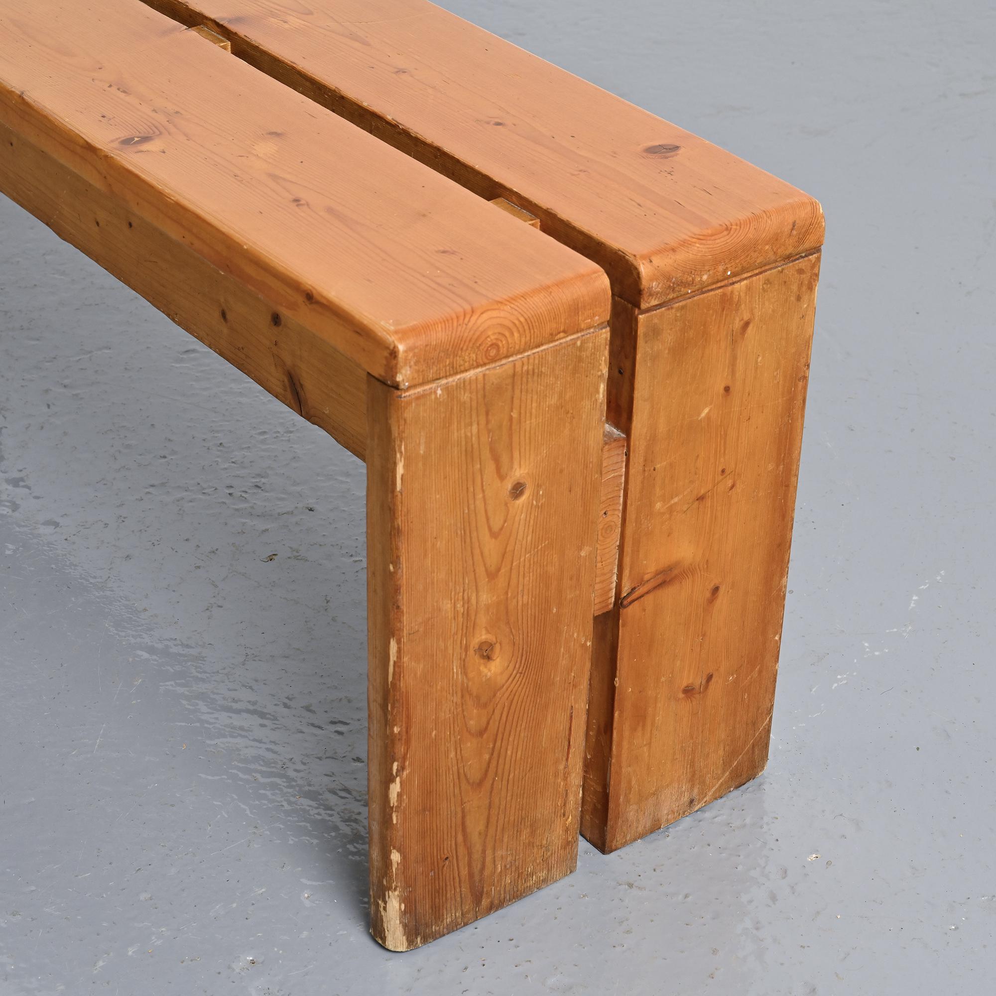 Banc en pin massif, Les Arcs, circa 1973