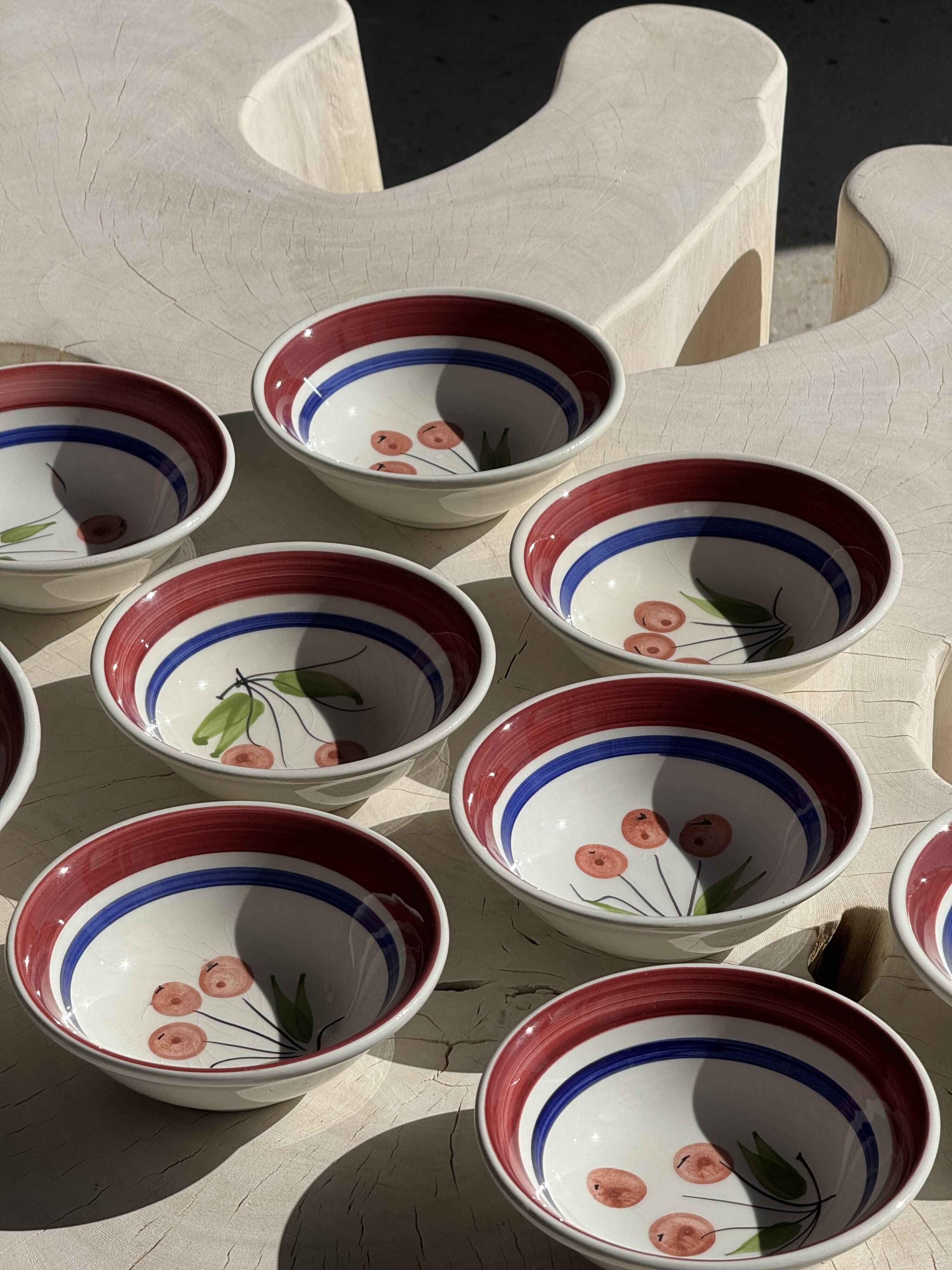 Vintage Italian Fruit Salad Set: Salad Bowl and 8 Bowls