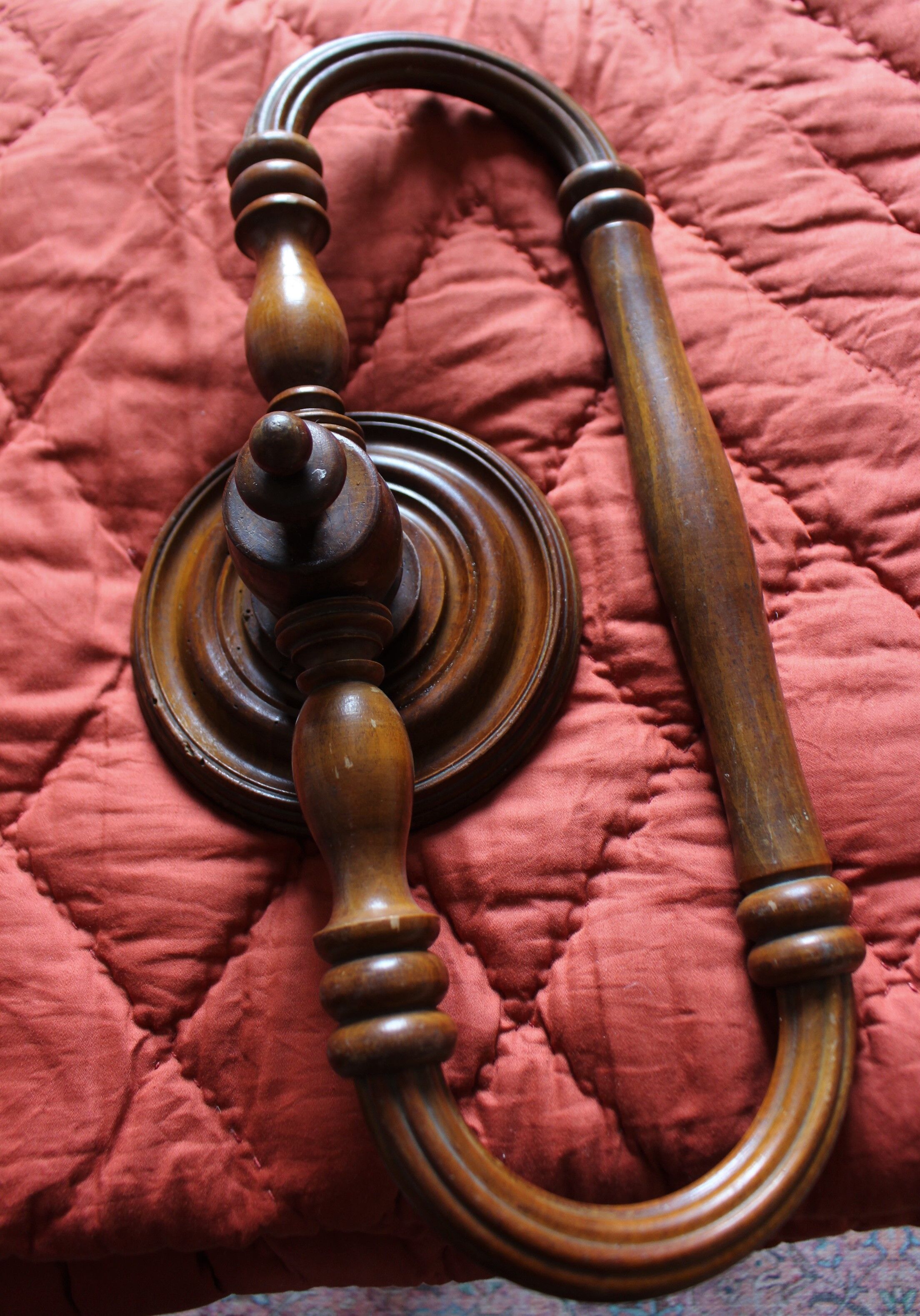 Large old wooden towel rack