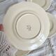Set of 5 vintage earthenware flat plates stamped Longchamp beige color classic style