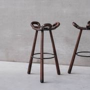 Brutalist Mid-Century 'Marbella' Bar Stool (2 Available)