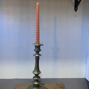 Large vintage golden brass candle holder