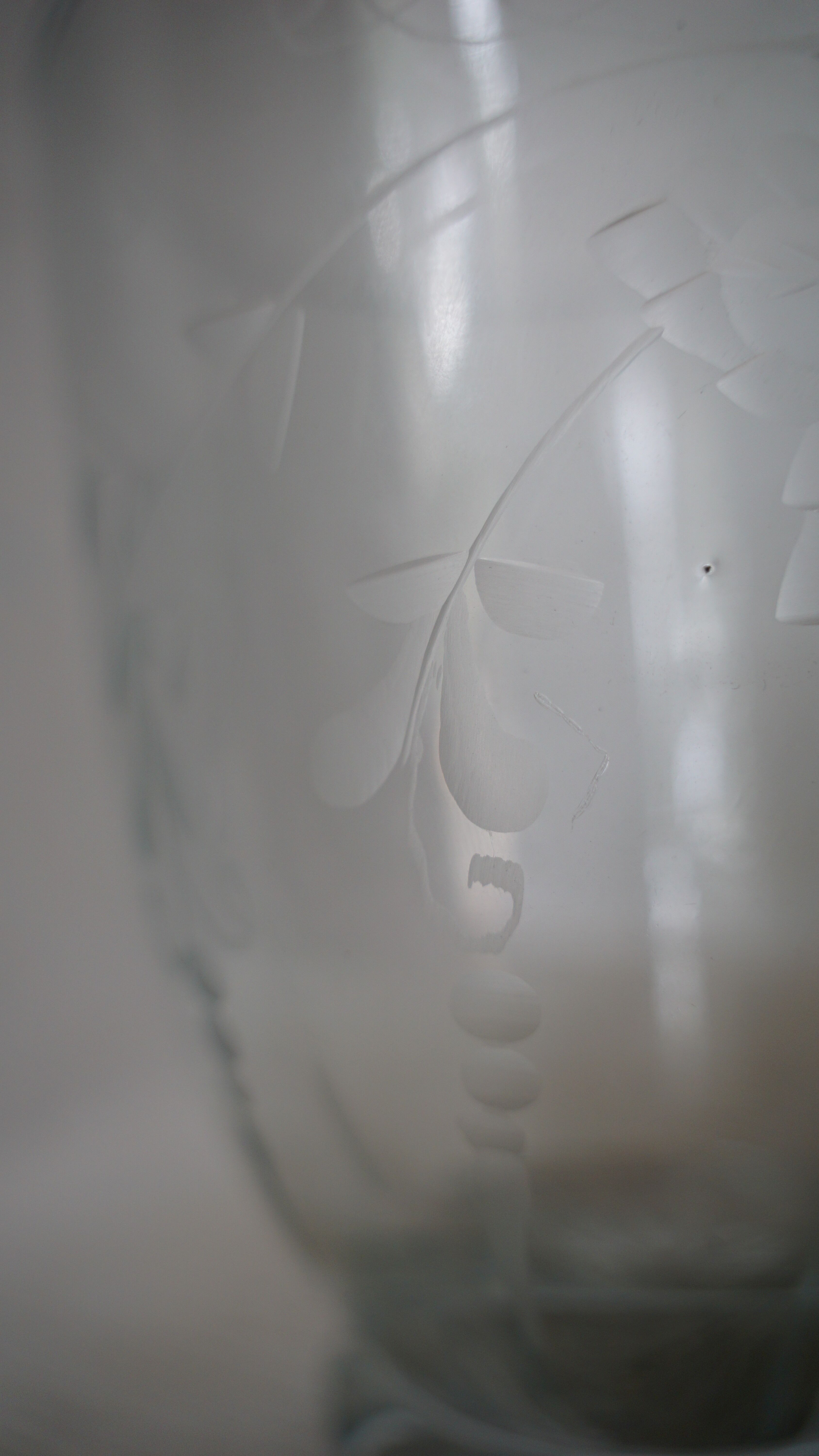 Art deco engraved glass vase