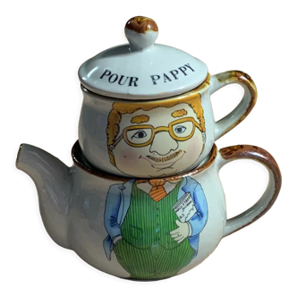 Service à thé théière ou café Papy Papi petit déjeuner mug cafetière