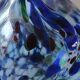 Designer Ball Vase in blown art glass, Murano style. Multi-colored speckles/smoke swirls. Dim 26 x 13 cm