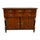 Biedermeier Chest in Walnut Veneer, Cherry, Gold Leaf & Brass, Austria, 1815