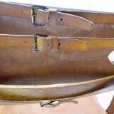 Two 1950s Danish Safari Chairs In Oak & Hide Leather by Poul Hundevad